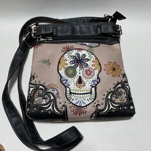 Cowgirl Trendy Sugar Skull Crossbody Handbag New w/Tags Adjustable Strap